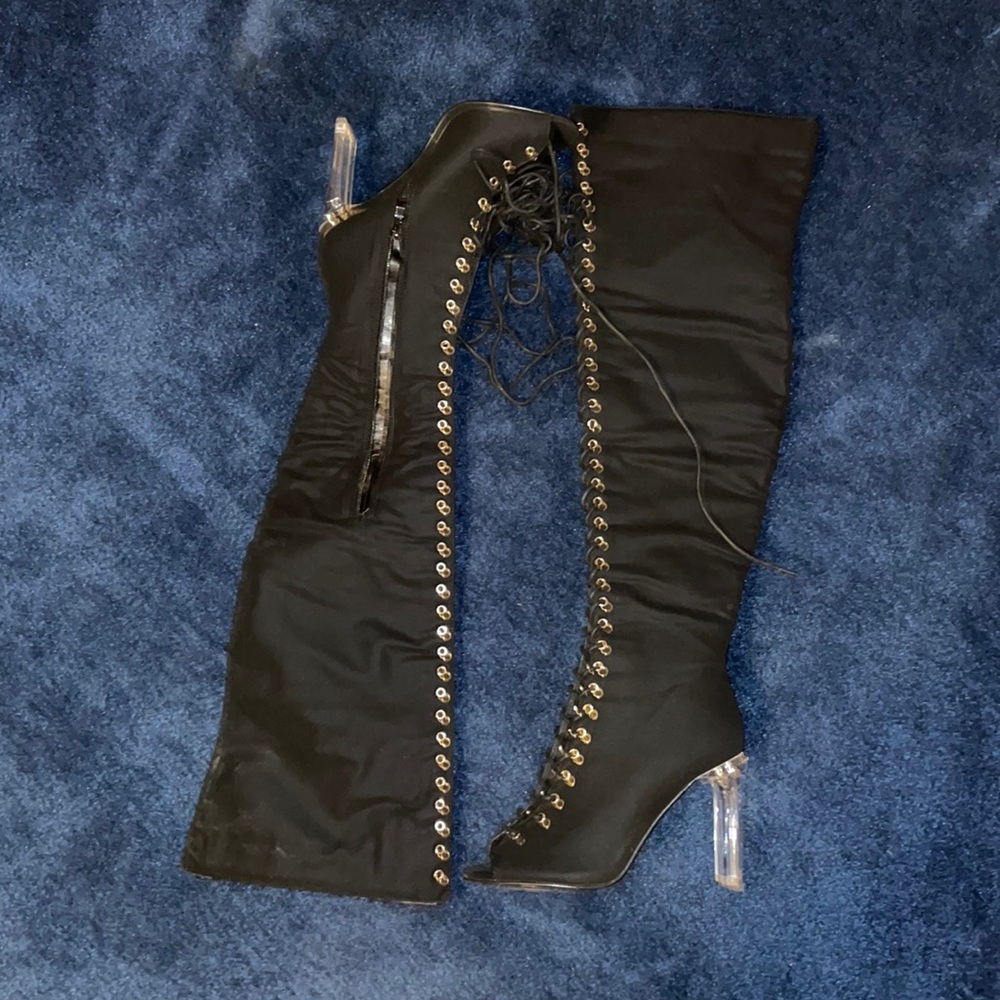 Thigh High Black Suede Boot